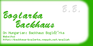 boglarka backhaus business card